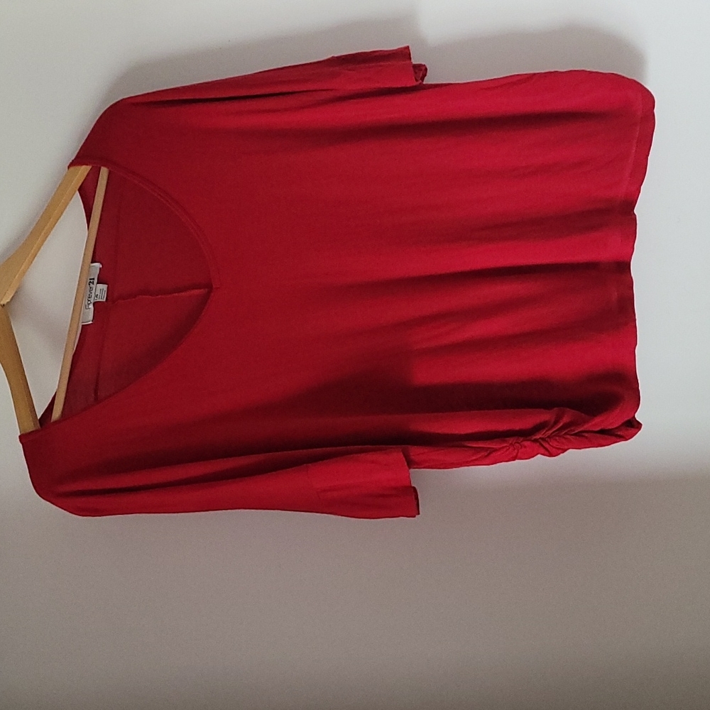 Forever 21 red v-neck blouse